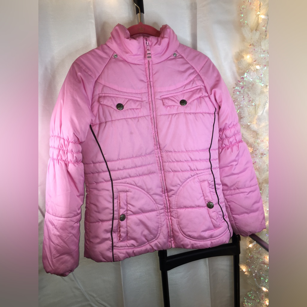 London Fog | Girls Vintage Light Pink Puffer Zip Up Jacket